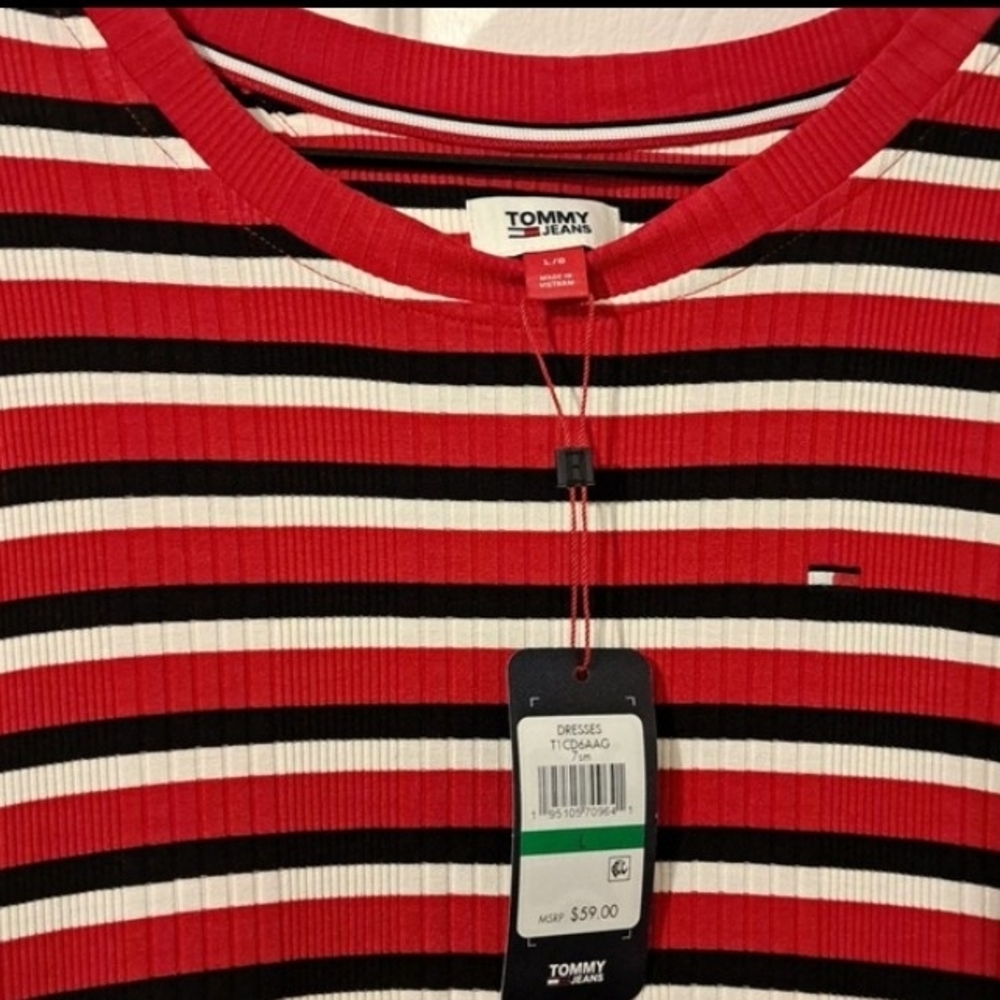 NWT Tommy JEANS Midi Dress Size L - Picture 3 of 4